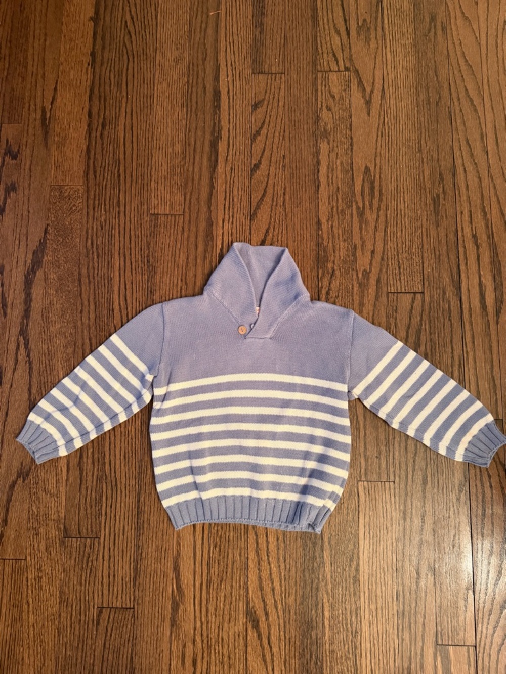 La Coqueta Goyo Light Blue Striped Knit Pullover 4T